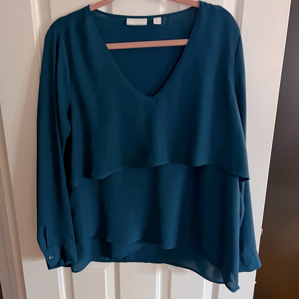 Teal blue blouse